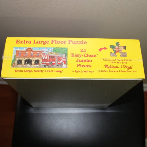 3/$55❤️<4ft long Melissa & Doug Fire Truck Extra Large Floor Puzzle 24 Pcs Jumbo - Picture 3 of 6